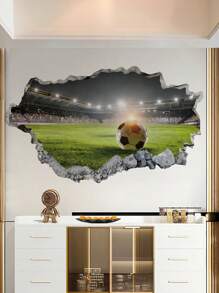mama look 2pcs/8pcs 3D Cracked Wall Sticker, Cosmic Sky, Underwater , Soccer Field Self-Adhesive Mural, Removable PVC Wall Decal For Living Room, Foyer, Bedroom Background Decor,Stickers,Wall Decal,Vinly Decal For Home Decorations,Spring Decoration Items Refesh Your Home,Rama Decoration Stickers Gifts Birthday Graduation