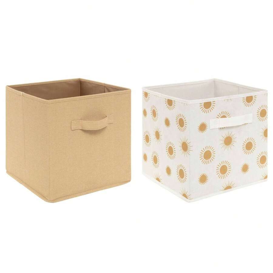 Well Home Set van 2 opbergdozen voor kinderen "zon" okergeel Afmetingen: 29x29x29
