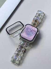Bộ 2 dây đeo đồng hồ Apple + Vỏ đồng hồ Apple dành cho nữ, Dây đeo cổ tay bằng acrylic nhiều màu, Thiết kế cầu vồng nhiều màu, Nhẹ, Thời trang và dễ thương, Phim bảo vệ màn hình đồng hồ Apple, Vỏ bảo vệ bằng màng cường lực siêu mỏng chống sốc hai trong một, Tương thích với dây đeo đồng hồ Apple 44mm 45mm Ultra 2 49mm 42mm 40mm 38mm 41mm Dây đeo thay thế thời trang Áp dụng cho dòng Ultra 9 8 SE 7 6 5 4 3 2 1 Dây đeo thông minh cho đồng hồ Apple Dây đeo vòng đeo tay cho đồng hồ Apple Phụ kiện đồng hồ Apple. Dây đeo đồng hồ Apple + Vỏ đồng hồ Apple - bảy màu - Xem 9