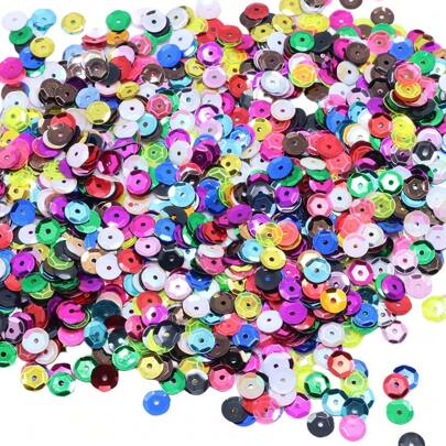 1400 Teile gemischte Farbe Pailletten 6mm Runde PVC lose Pailletten für Handwerkskunst, Nähen, DIY Zubehör, Kleidungsdekoration, Hochzeit, Weihnachtsfeierlichkeiten