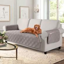 1/2/3 Seat Waterproof Sofa Covers With Non Slip Backing, Outdoor Cushion Covers Couch Covers With Side Pocket Washable Chair Covers Garden Furniture Protector For Cats Couch, Dog Bed Khaki - Màu Khaki - Xem 2