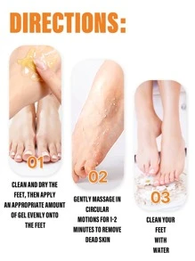 1瓶300ml維生素C足部去角質凝膠，適用於乾裂的腳跟和腳部，避免皮膚龜裂和變粗，深層去角質，提供滋潤和滋養，富含維生素C，能使腳、膝蓋和手肘光滑柔軟，補水保濕，是身體護膚產品和手足護理產品中的重要產品。 - 橘色 - 查看 9