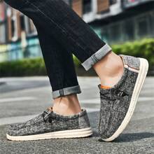 Men's Canvas Athletic Shoes - Lightweight And Breathable, Slip-On Design Without Zipper - Suitable For Spring And Summer, Durable And Comfortable Casual Shoes