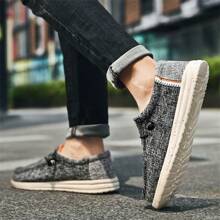 Men's Canvas Athletic Shoes - Lightweight And Breathable, Slip-On Design Without Zipper - Suitable For Spring And Summer, Durable And Comfortable Casual Shoes