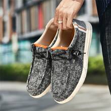 Men's Canvas Athletic Shoes - Lightweight And Breathable, Slip-On Design Without Zipper - Suitable For Spring And Summer, Durable And Comfortable Casual Shoes