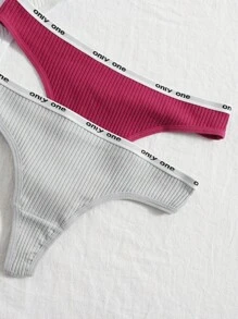 DORSU Yoga 4pcs/Lot Letter Pattern Low-Rise Seamless T-Back Sexy Underwear Sports - Multicolor - View 4