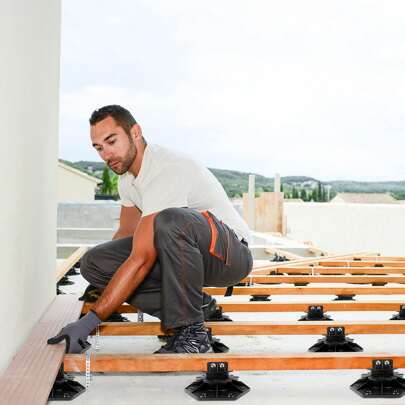 LILIIN Pedestal Bearing Height Adjustable WPC, 30-60mm/60-140mm, 10 Pieces/20 Pieces, Terrace Bearing Adjustable Foot, Beam Bearing Adjustable Feet Plate Bearing Wood For Terrace Plates Ceramic Stone Concrete Tiles