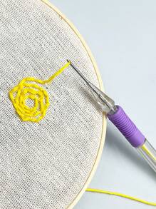 1pc Purple Embroidery Punch Needle Tool/Purple Small Gauge Grommet Needle/Stab Stitch Needle (1pc Thread Guide Included) - Purple - View 1