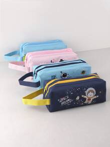 宇航员卡通图案铅笔盒，减压笔袋可爱学校用品美观收纳盒，学校用品，铅笔袋，书包 - 彩色 - 查看 11