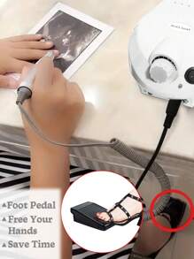 Electric Nail Polish Drill Machine Set With Nail Drill Bits & Sanding Rings, 35000RPM Portable Electric Manicure Art Pen Electric Nail Grinder, Nail Efile Nail Drill Pen Manicure Machine Kit, Professional Nail Art Polish, For Shaping And Buffing, Cuticle Dead Skin Callus Remover & Gel Exfoliator Machine Set, Toenail Grinder Nail Polishing Equipment Nails Appliance Manicure Pedicure Kit Accessory DIY Nail Art Tool For Ceramic Acrylic Gel Nail, Salon & Home Use - Blanco - Ver 7