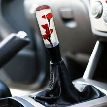 JDM 10CM VIP Clear Real Flowers Manual Gear Stick Shift Knob Lever Shifter Universal - Red - View 2