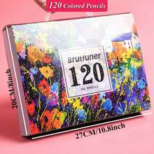 Brutfuner Ensemble de 120 crayons de couleur à base d'huile, 48/72 pièces crayons de couleur professionnels pour le dessin, couleurs riches et pigments vifs, livres à colorier pour adultes et fournitures pour le croquis