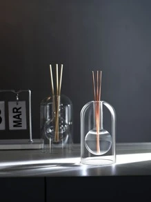 1 个玻璃香薰瓶，带 4 个扩散棒，玻璃花瓶，家居装饰，室内香薰扩散器，扩散器，水培花盆，可根据颜色进行 DIY，适用于卫生间、厨房、客厅、卧室、万圣节、幽灵、秋季、冬季、假日、节日 - 白色 - 查看 5