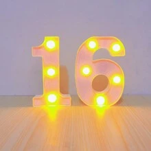 1 set d'éclairage décoratif pour anniversaire/confession/demande en mariage/fête de Noël, chiffres lumineux roses pour anniversaire, lettres lumineuses pour la confession, éclairage ambiant en chiffres pour soirée d'adultes, Noël