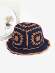 قبعة مصنوعة يدويًا بالكروشيه والتريكو، قبعة دلو مزخرفة بزهرة هيونا المجوفة، خفيفة وقابلة للتنفس للرجال والنساء، مناسبة للارتداء اليومي في الربيع والصيف - متعدد الألوان - مشاهدة 14