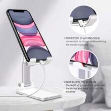 Suporte Para Celular e Tablet Dobrável Portátil Ajustável Apoio Mesa