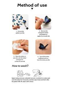 3pcs Sexy Flower Temporary Tattoo Stickers For Women Body Art, Realistic Black Rose Design Waterproof Tattoo For Arm/Leg
