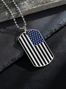 1 Pec Of National Flag Tag Mặt dây chuyền vòng cổ dành cho nam và nữ Trẻ em cặp đôi tình nhân, Phong cách hàng ngày và đường phố Lễ kỷ niệm ngày quốc khánh, Quà tặng sinh nhật lễ hội cho trẻ em Anh em bạn cùng lớp Bạn trai bạn gái, Trang sức phong cách người nổi tiếng truyền thống độc đáo cổ điển - Quốc kỳ - Xem 15
