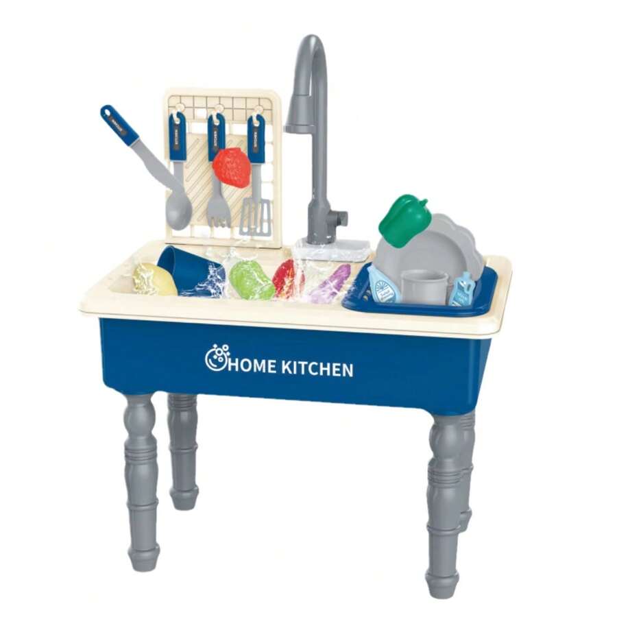 Play Sink With Running Water For Kids, Kitchen Sink Toys With Upgraded