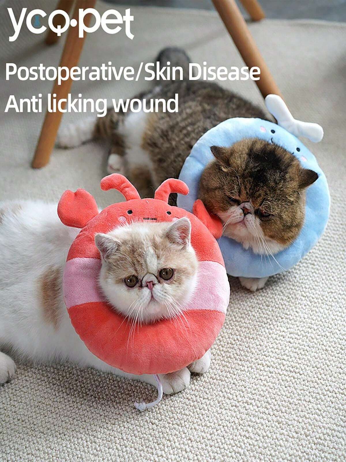 Elizabeth Collar For Cats, Soft Fabric Neck Cone Collar, Prevent