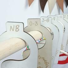 Baby Closet Size Dividers 7Pcs/Set Wooden Baby Closet Organizer Infant Baby Clothes Wardrobe Hanger Organizer From Newborn To 24 Month Boys Girls Nursery Room Decor Hanging Dividers Love Valentine
