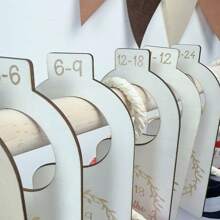 Baby Closet Size Dividers 7Pcs/Set Wooden Baby Closet Organizer Infant Baby Clothes Wardrobe Hanger Organizer From Newborn To 24 Month Boys Girls Nursery Room Decor Hanging Dividers Love Valentine
