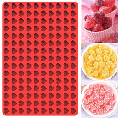 Miniaturowa silikonowa foremka w kształcie serca, 150 wnęk, foremki czekoladowe w kształcie serca do domowych cukierków/masy cukrowej/żelek/galaretki, foremka w kształcie serca do przekąsek owocowych/przysmaków dla zwierząt/przekąsek, ciasteczek/miłości, silikonowa foremka na cukierki w kształcie mini serca, silikonowa foremka do żucia czekoladowej gumy do żucia, domowych przekąsek, miniaturowe serce w kształcie
