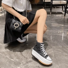 Women Wedge Sneakers - 黑色 - 查看 9