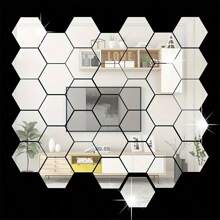 12/24/36pcs Acrylic Hexagon Mirror 3D Wall Decor Stickers Tiles Self Adhesive Decorations For Bedroom Living Dining Dorm Room Kitchen Bathroom Apartment Office Aesthetic, Stickers, Wall Decal, Vinyl Decal For Home Decorations, Spring Decoration Items Refresh Your Home, Festival Decoration Stickers Gifts Birthday Graduation Mirror Wall Room Decor Wall Mirror Mirror For Room Bathroom Decor Living Room Decor - 1mm - View 1