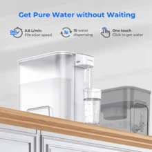 Waterdrop Electric Instant Water Filter Jug With A 3-Month Filter, 6L Countertop Water Filter System, Reduces Chlorine, Lead, Mercury - White - View 5