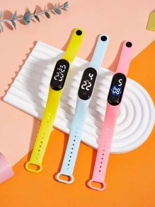 儿童手表3件组合M3触摸屏LED时尚潮流休闲运动防水儿童中小学生电子表组合套装 - 彩色 - 查看 3