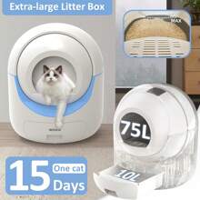 Self Cleaning Cat Litter Box Robot 70+10L Automatic Cat Litter Box With APP - Blauw - Bekijken 2