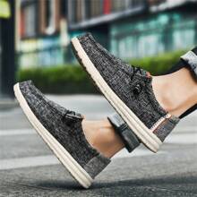 Men's Canvas Athletic Shoes - Lightweight And Breathable, Slip-On Design Without Zipper - Suitable For Spring And Summer, Durable And Comfortable Casual Shoes