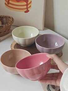 Juego de 1/2/4 piezas - Juego de tazones de cerámica de 4.5 pulgadas | Juego de vajilla de porcelana colorida - Tazón para ensalada, tazón para avena, tazón para yogur, tazón para postre, tazón para sopa, tazón para arroz, tazón para fideos | Apto para microondas/horno/lavavajillas | Suministros para cocina y restaurante y hogar, suministros escolares