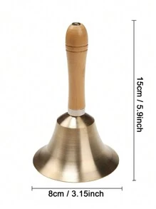 Super Loud Solid Brass Hand Call Bell,Extra Loud Bell Large Hand Bell Solid Brass Call Bell With Wooden Handle School Bells Dinner Bell Loud Ringing Bell Service Bell Servant Bell  Bells Sell Celebration Bells Attention Bell - Gold - View 2