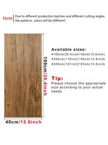 1pc Retro Thickened Brown Wood Grain Design DIY Non-Woven Waterproof Anti-Fouling Easy-Clean Home Decoration Kitchen Cabinet Table & Chair Room Background Refurbishment Self-Adhesive Wallpaper Wall Sticker, Renovation Stickers Peel Wall Panels, Wall Paper, Wallpapers, Spring Decoration Items Refresh Your Home, Rama Decoration Stickers - Dark Brown - View 10