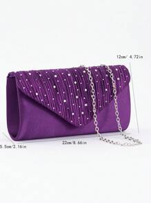 Women's Elegant Rhinestone Evening Bag, Versatile Clutch With Chain Strap & Shoulder Strap For Prom Dress, Party Bag Perfect For Party Wedding Prom Dinner/Banquet Matching With Holiday Party Dress Evening Dress & Sequin Dress, Tready Party Bags,Perfect For Party, Wedding, Prom, Dinner/Banquet, Perfectly Matching With Prom Accessories