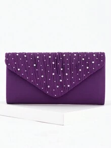 Women's Elegant Rhinestone Evening Bag, Versatile Clutch With Chain Strap & Shoulder Strap For Prom Dress, Party Bag Perfect For Party Wedding Prom Dinner/Banquet Matching With Holiday Party Dress Evening Dress & Sequin Dress, Tready Party Bags,Perfect For Party, Wedding, Prom, Dinner/Banquet, Perfectly Matching With Prom Accessories