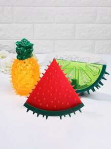 1 pieza/2 piezas/3 piezas Juguete para mascota con sonido, lindo juguete para masticar con forma de fruta para refrescarse en el verano