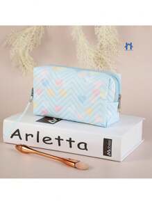 Women's Printed Makeup Bag To Organize And Store Accessories And Cosmetics - Azul - Ver 1