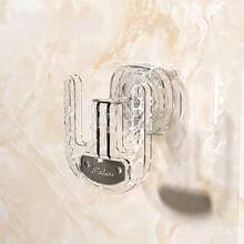 1pc 吸盘拖鞋架免打孔壁挂轻奢浴室卫生间墙壁排水口鞋子收纳架子 - 無色 - 查看 1