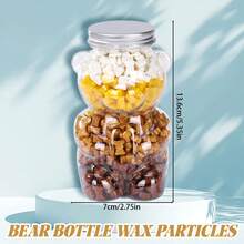 約550顆熊熊蠟珠1瓶。彩色馬卡龍風格封蠟珠，適用於製作玩具、手工DIY、封蠟印章、信封封蠟、婚禮請柬、禮物等 - 彩色 - 查看 2