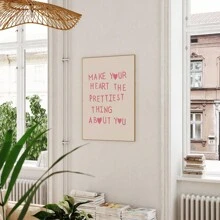 1/3Pcs Heart Quote Print Minimalist Heart Poster Aesthetic Living Room Art Love Wall Decor Feminine Art Print Girly Canvas Painting Optional Frame - A Frameless - View 5