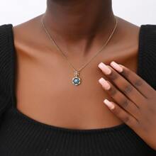 1入/2入/3入/4入金色行星立體氧化鋯石圓形吊墜項鍊套裝，女士專屬 - 如圖 - 查看 31