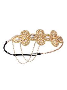 1pc Rhinestone Flapper Headband-Elastic 1920s Headpiece, 1920s Great Gatsby Theme Party Hair Accessories For Women And Girls Women Bananas Winter Head Scarf Women Bandanas Soft Headwrap - Rhinestone Headband - View 6