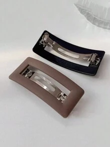 1个/2个装 女士防滑时尚简约哑光复古发夹爪夹发卡，学习用品，发饰，头部饰品，女士发饰，发夹，夏季，假日，旅行，节日，派对 - 2pcs黑色棕色 - 查看 3