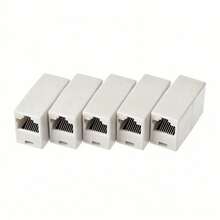 5pcs RJ45 Ethernet Extension Adapter, Ethernet Connector, Ethernet Extension Joint - White - View 5