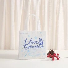 12 Stück Schneeflocken-Themen Vliesbeutel, Geschenkverpackung für Geburtstagspartys, wasserdicht & wiederverwendbare Einkaufstasche