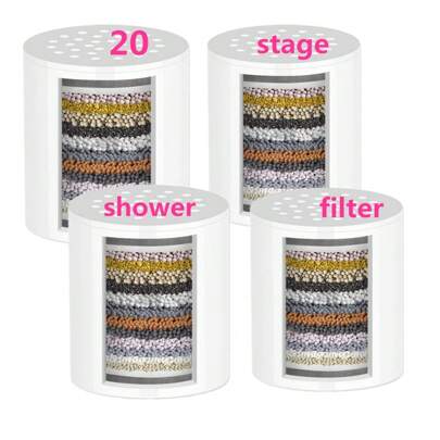 Home Times 4 Packs 20 Stage Shower Filter Universal Replacement Cartridge Hard Water Purifier Removes Chlorine, Heavy Metals, Iron, Other Sediments, Water Softener With High Output, Skin And Hair Healthy Home Bathroom Decor Fall Decor Bathroom Accessories