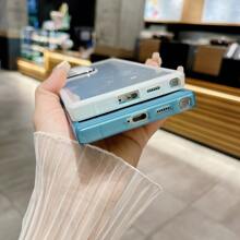 藍色新款全包軟TPU殼鏡頭保護手機殼DIY激光羽毛閃卡紙保護殼，適用於蘋果、三星、小米、OPPO、紅米、vivo和其他手機殼 - 藍色 - 查看 8